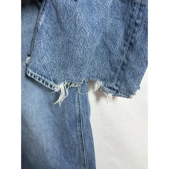 American Eagle Super High Rise Baggy Wide Leg Jean Women Size 6 Light Blue 28x30 - Picture 7 of 12